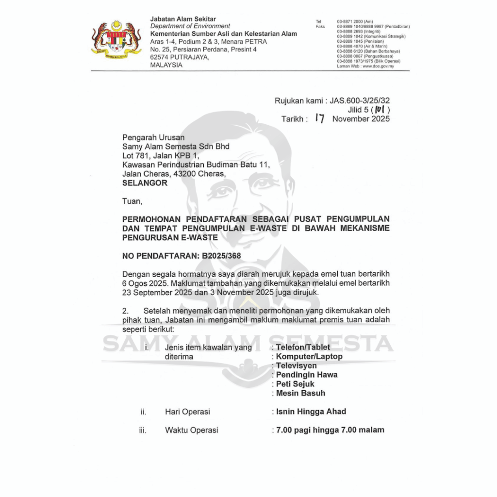 Compliant jabatan alam sekitar